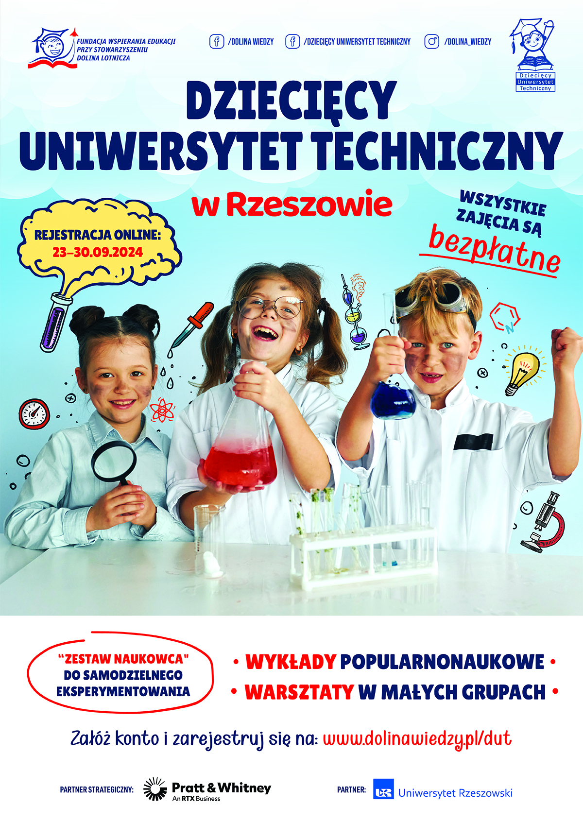 23 września 2024 r. o godzinie 10:00 rusza rekrutacja na Dziecięcy Uniwersytet Techniczny w Rzeszowie